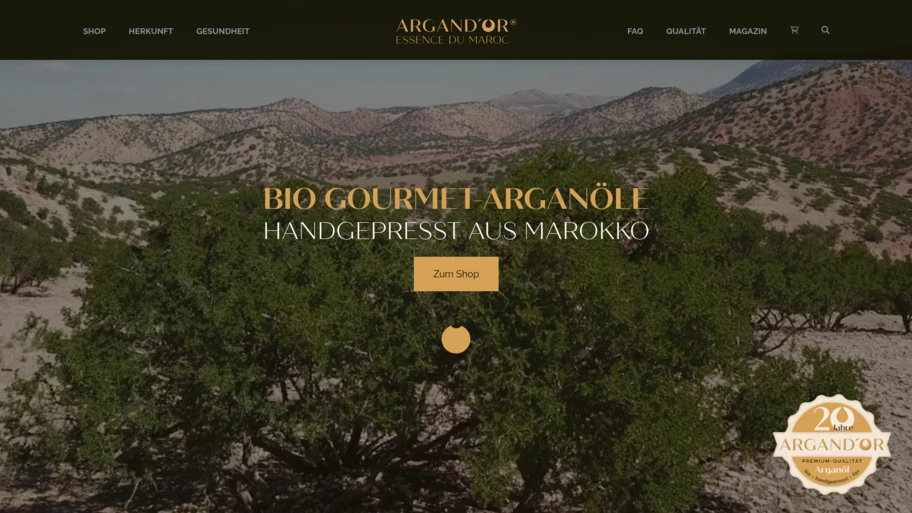 Webseite von argandor